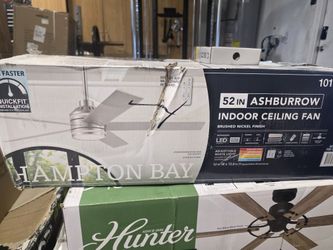 Hampton Bay
Ashburrow 52 in. Indoor Brushed Nickel Ceiling Fan with Adjustable White LED Down and Upper Accent Light with Remote
