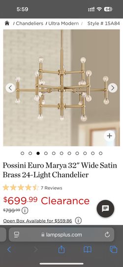 Possini Euro Marya 32" Satin Brass Chandelier
