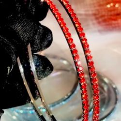 Orange Hoop Earrings 