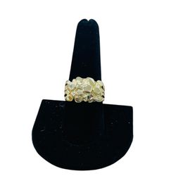10K Yellow Gold Nugget Ring Size 9