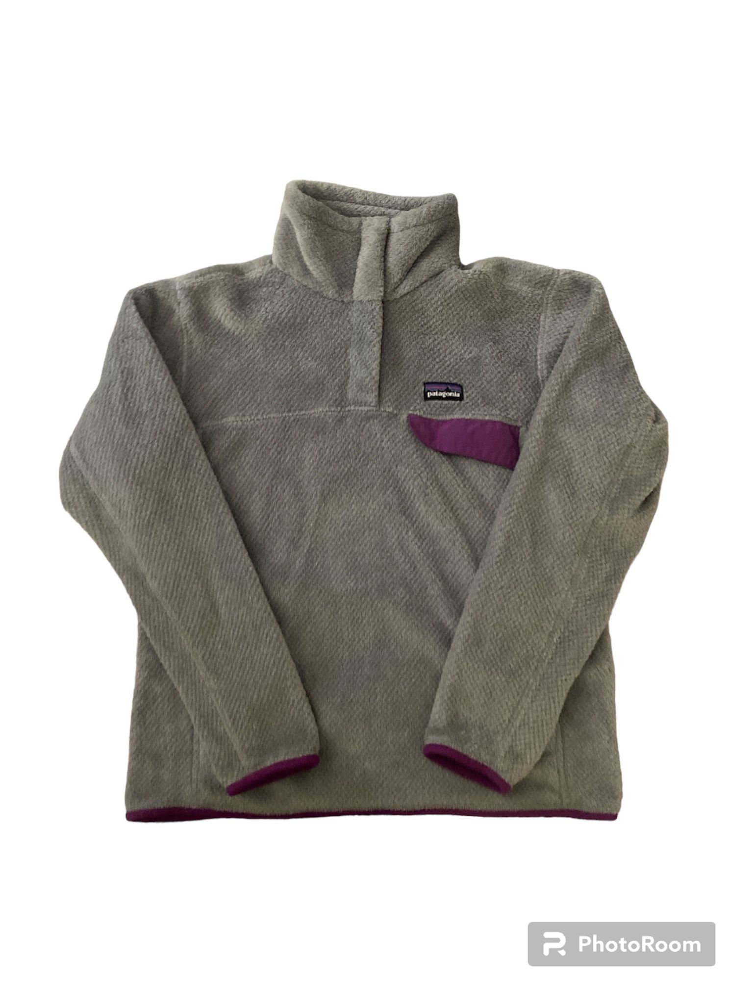 Patagonia Women's Snap-T Gray/Purple Fleece Pullover Jacket Size M