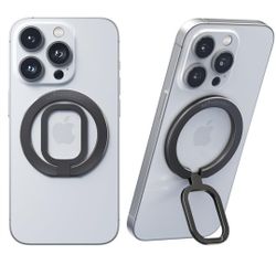 Mindsky Magnetic Phone Ring Holder for Mag-Safe [Ultra-Thin-Smooth] Cell Phone Grip Magnetic Phone Stand Compatible with iPhone 15 14 13 12 11 (Gun Gr