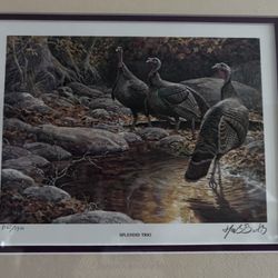 Herb Booth "1991 National Wild Turkey Federation NWTF Stamp Print With Stamp