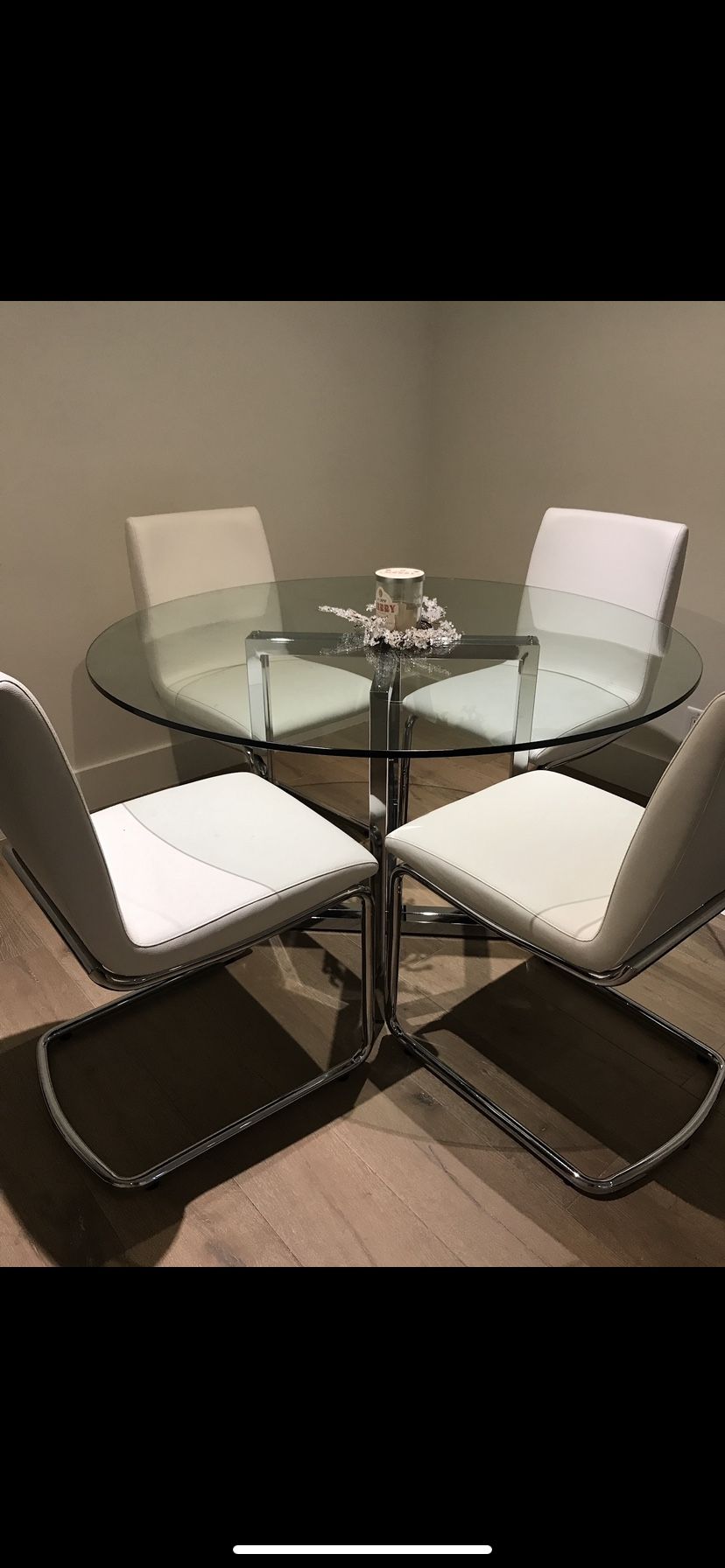 CB2 Round Glass Table Only