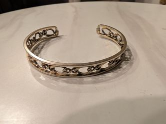 Vintage Mid-Century KREMENTZ Signed Openwork Chain Link Bangle Bracelet