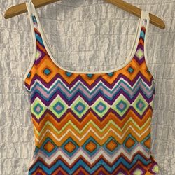Hapari: Colorful Zigzag Patterned Women's Tankini Swimsuit Top