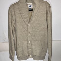 Old Navy Womens Medium Beige Shawl Collar Button Up Cardigan Sweater