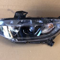 Black Bezel Headlight For 2016 2017 2018 2019 2020 2021 Honda Civic Halogen 