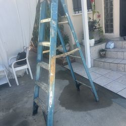 Escaleras de seis pies de fibra de vidrio perfectas, condiciones muy baratas $60 cada una