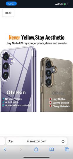 Oterkin for Samsung Galaxy S24 Plus Case Clear, [20X Anti-Yellowing] S24  Plus Case with [Built-in 4 Airbags][10FT Military Grade Protection]  [Crystal for Sale in Simi Valley, CA - OfferUp