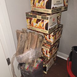 Pine Mountain Crackle Firelogs 6 Pack & Diamonds Long Reach Matches