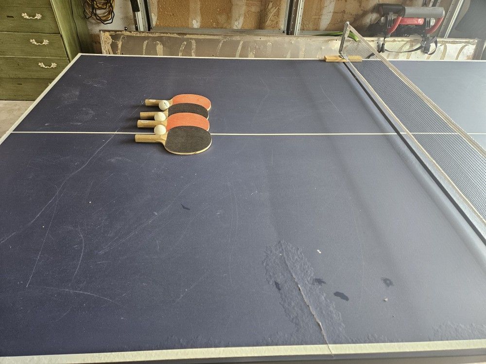 Ping Pong Table and Paddles
