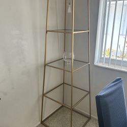 Beautiful Metal & Glass 7 Foot Tall Pyramid Display Shelves Bookcase