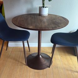Cafe Style Wood Table - Chairs Included 