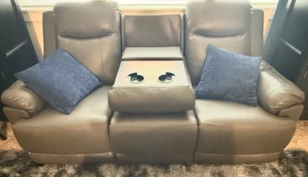 Couch Sofa And Recliner Set Gray All Electric Reclining Foot Rest