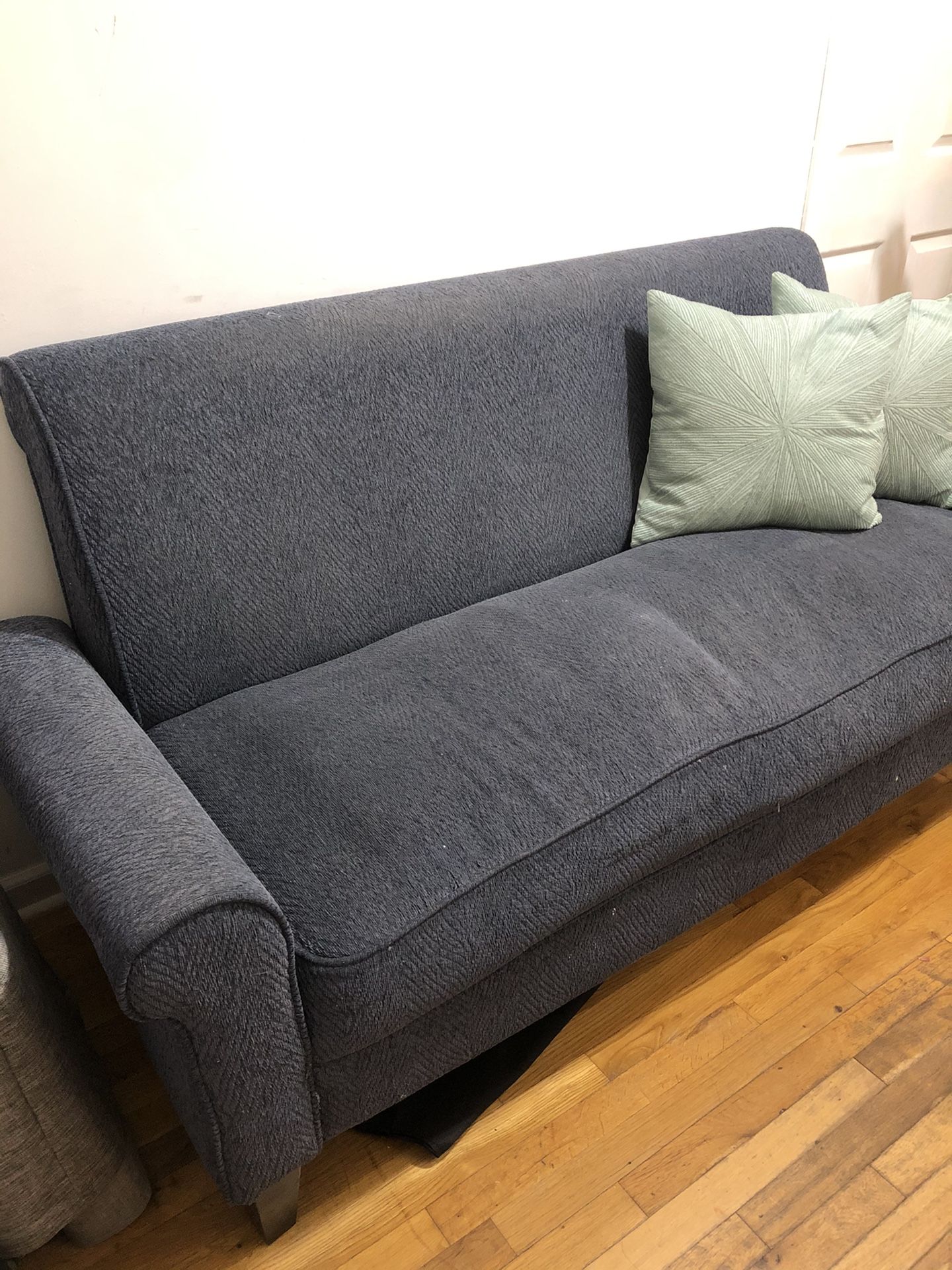 Blue gray sofa