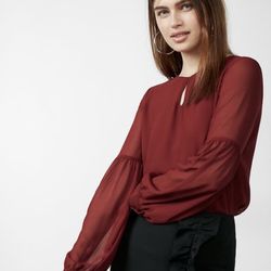 Express Long Sleeve Blouse-XS