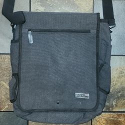 BELLA RUSSO CANVAS MESSENGER BAG (GRAY) - 15" (NEW/NEVER USED)