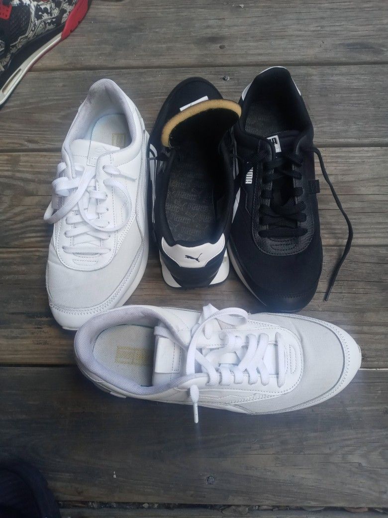 Two Pears Pumas Marathon White And A Future Riders Black And White 8.5