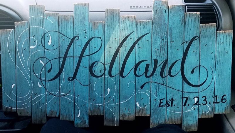 Custom wedding date and name rustic sign