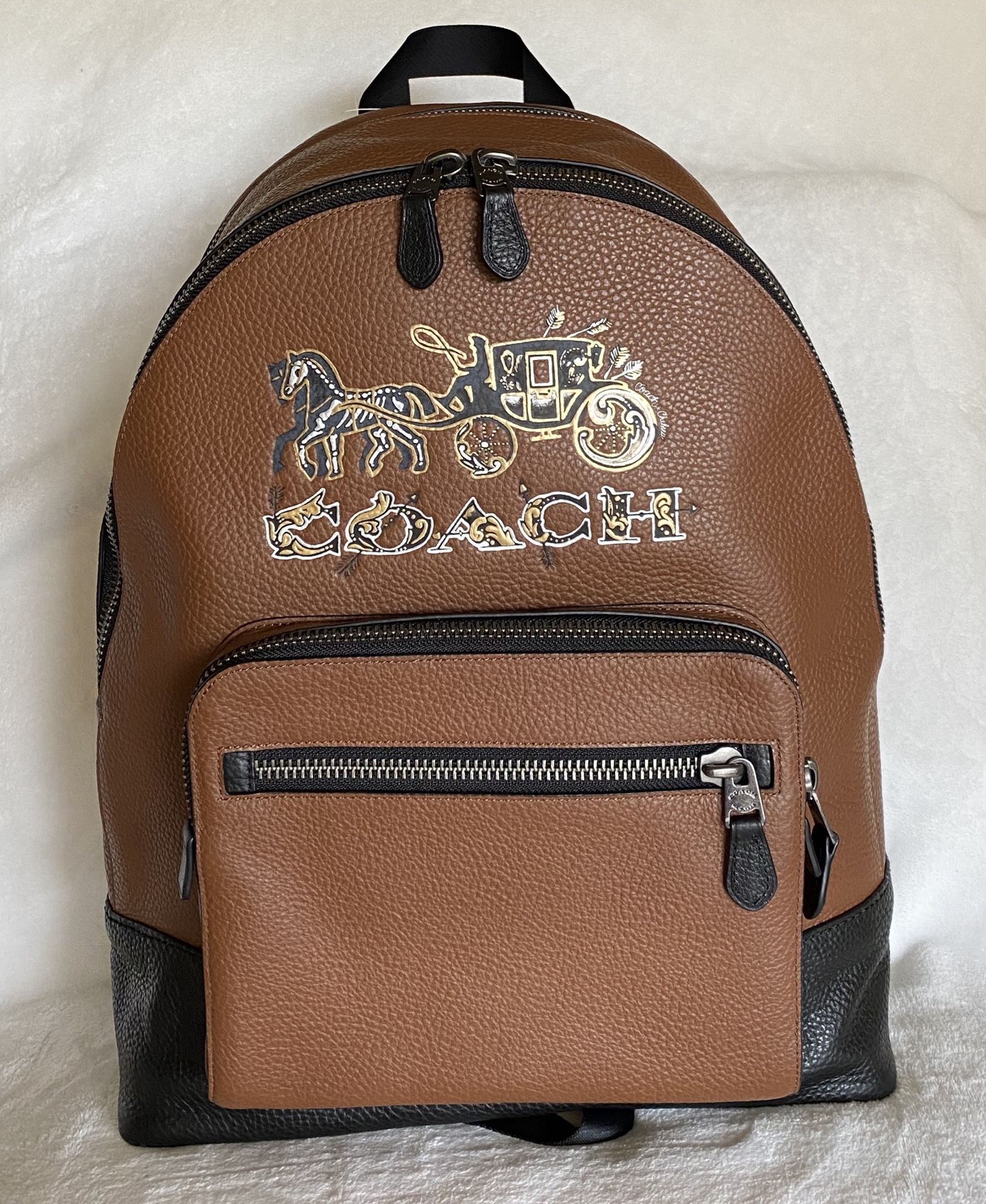 NEW WITHOUT TAG AUTHENTIC Coach Mens West With Chelsea Animation Horse Carriage Backpack