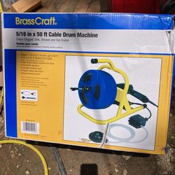 BRASS CRAFT 5/16”x 50’ CABLE DRUM MACHINE 