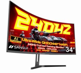 Sansui curved gaming monitor 34’ like New