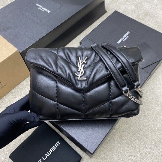 YSL Puffer Quilted Lambskin Crossbody LouLou Bag