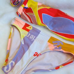 NEW! Aerie Multicolor Swim Bikini Top M and Bottom XS!