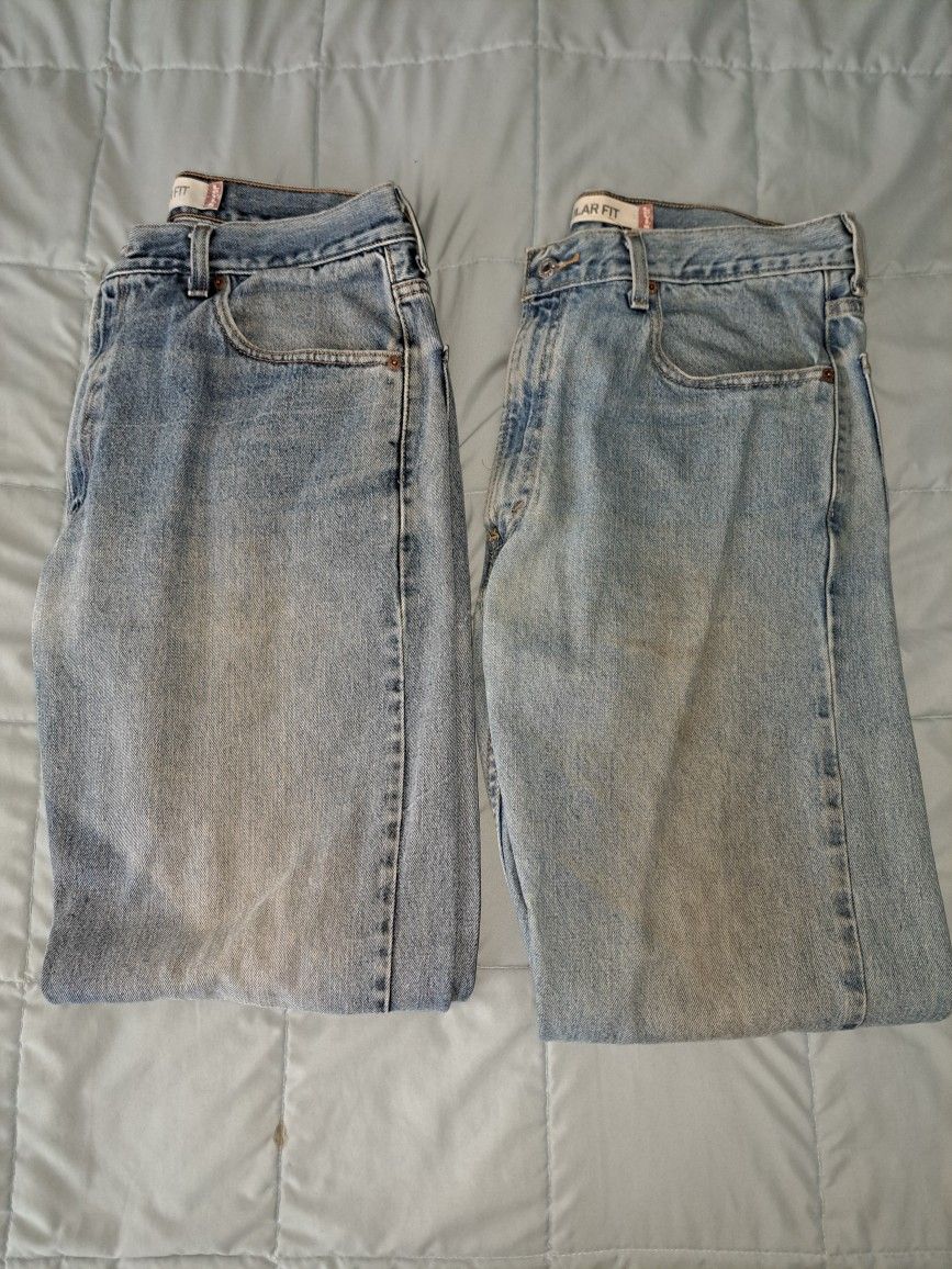 2 Pair Levi's 505 36X32 Men's Jeans