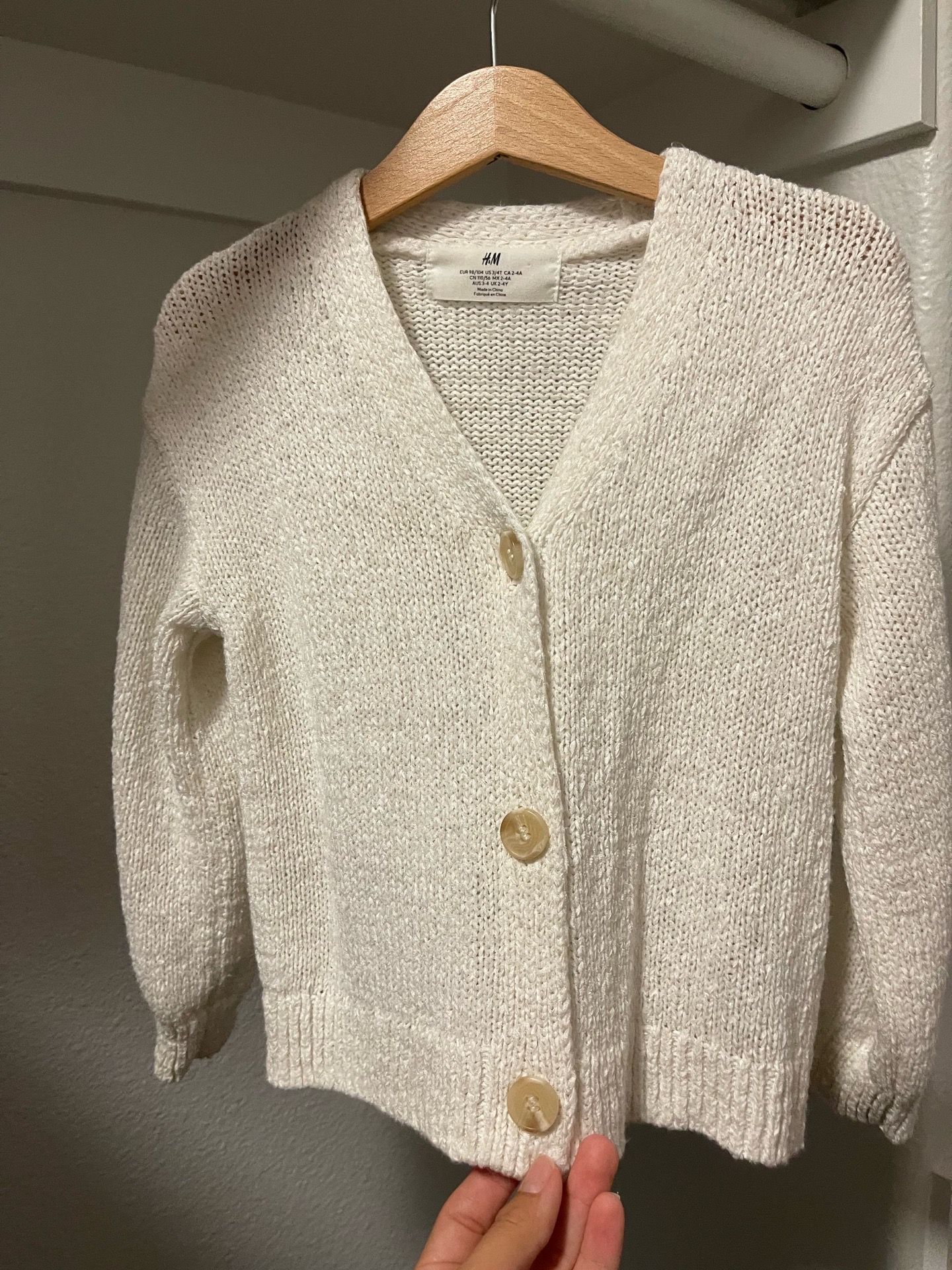 Girls cardigan used ONCE 3/4