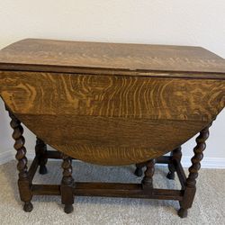 Small Barley Twist Tiger Oak Table
