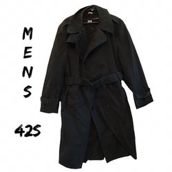 Men’s Vintage Black All Weather Trench Coat