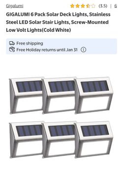 Gigalumi 6-Pack Solar LED Deck Stair Lights