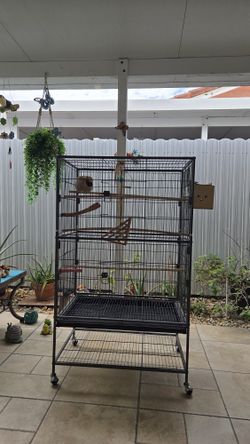 Jaula Negra #1 Para Aves En Buenas Condiciones 