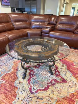 Round Glass Top Coffee and side Tables