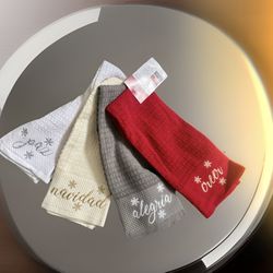Christmas Feliz Navidad Kitchen Towel Set 4 pc NEW