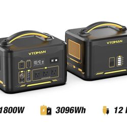 VTOMAN Jump 1800W Power Station + Extra Battery — 3096Wh Total