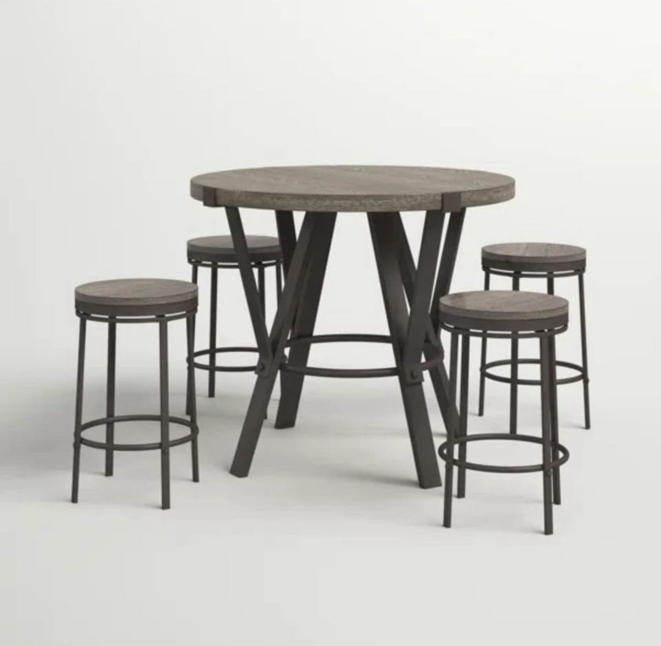 Wayfair Bruce 4-person Solid Wood Top Dining Set