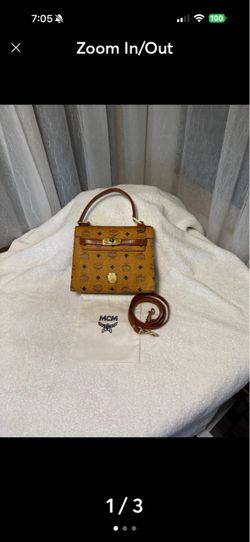 MCM Cognac Visetos Monogram Mini Kelly Heritage Top-Handle Satchel/Crossbody MCM Vintage Visetos Top Handle Bag