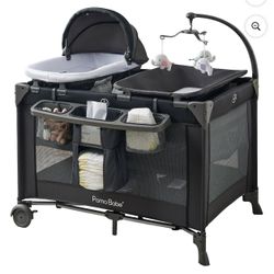 Unisex Nursery Center Baby Playard with Bassinet & Changing Table
