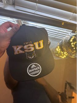 Adidas KSU Kennesaw State University Snapback Hat Black White Gold Cap