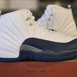 NEW SIZE 12 MENS NIKE AIR JORDAN RETRO 12 FRENCH BLUE 2025 WHITE CT8013-114 