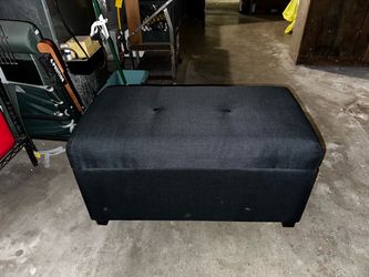Navy blue storage ottoman