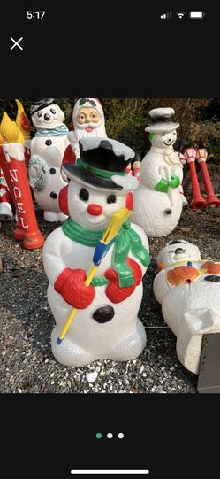 Vintage Snowman Blow Mold