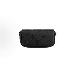 LOUIS VUITTON IVY old flower embossed full-print metal chain cowhide armpit bag baguette bag handbag shoulder bag women's black（s买家10）82