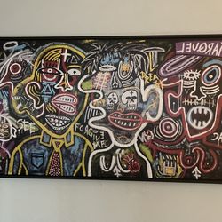 Basquiat Print On Canvas - BIG - Statement Piece