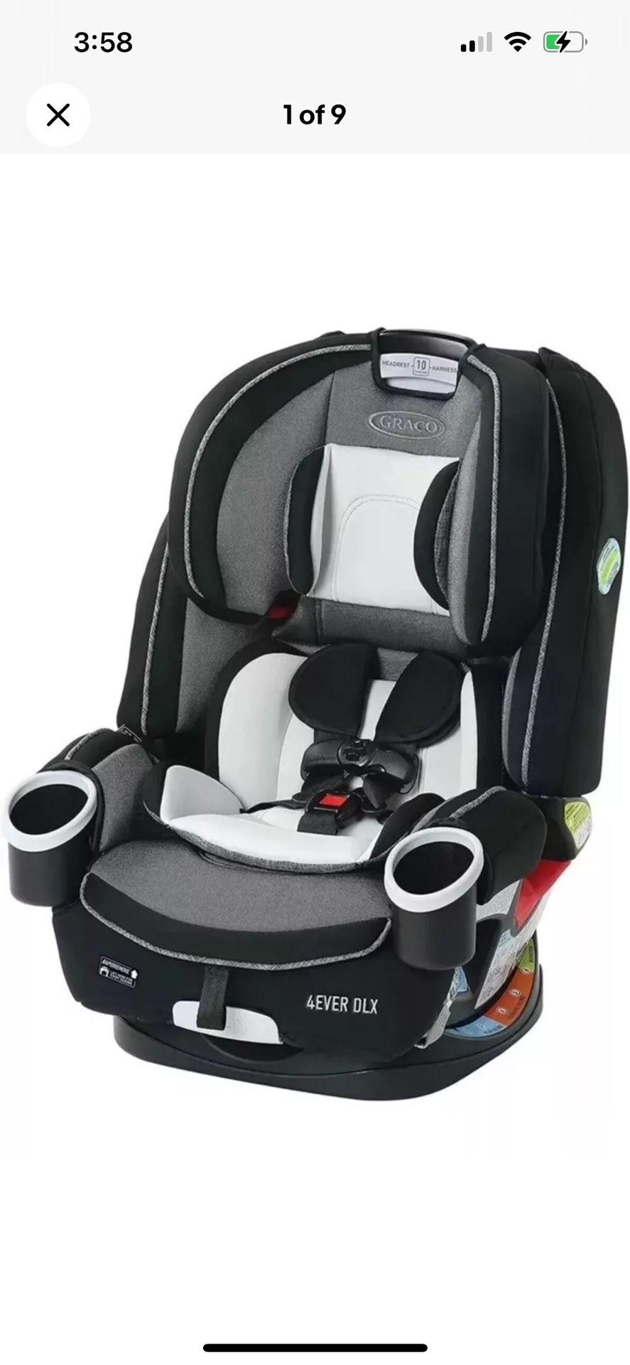Graco 4Ever DLX 4 in 1 Convertible Car Seat - Fairmont Black & Grey