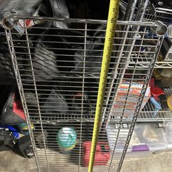 3x Steel Chromed 48-5/8”x18-1/8”  Metal Wire Shelf Racks With Clips Only