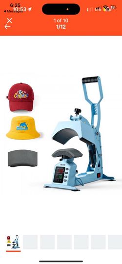 Hat Heat Press Machine, with 2 Interchangeable Platens and Caps Stretcher, Precise Temperature & Time Control, Heat Press for Hats and Caps, for HTV I